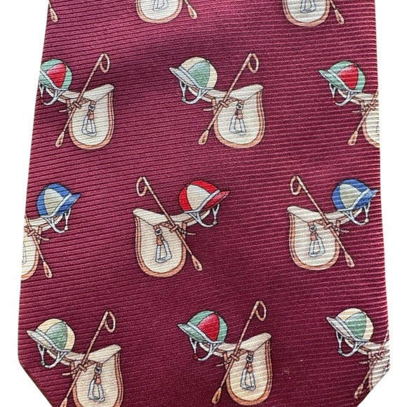 Men’s Equestrian Saddle Tack Horse Mallet 100% Silk Tie Neckwear MBP Preppy - Picture 3 of 5